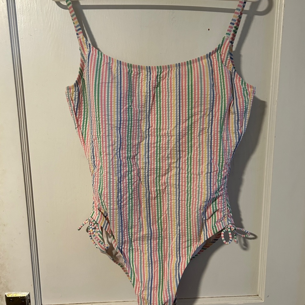 J. Crew Pastel Striped one piece swimsuit